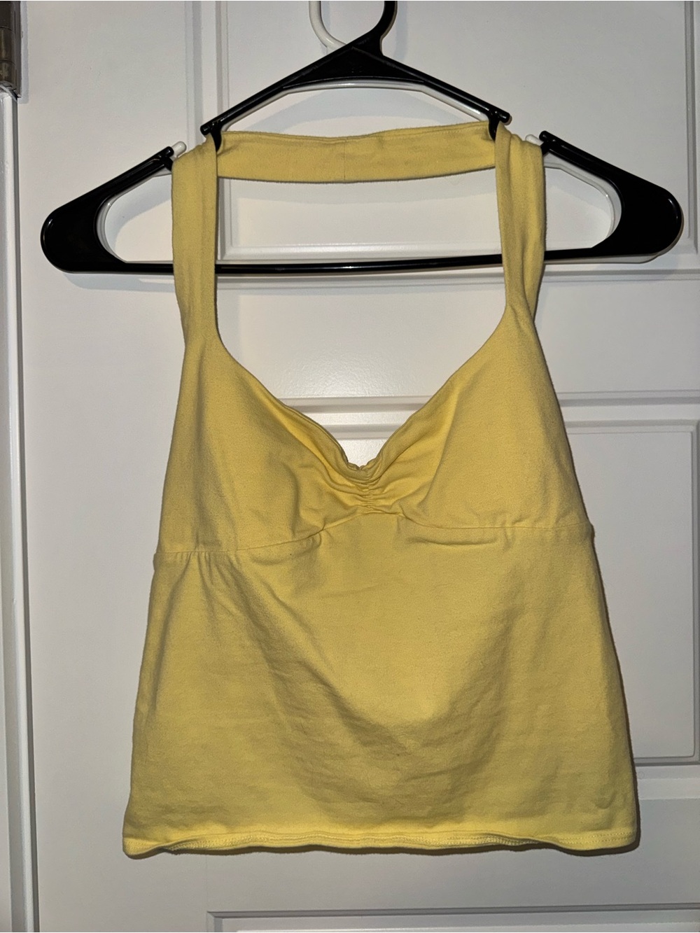 Yellow Halter Crop Tank Top - Size Small